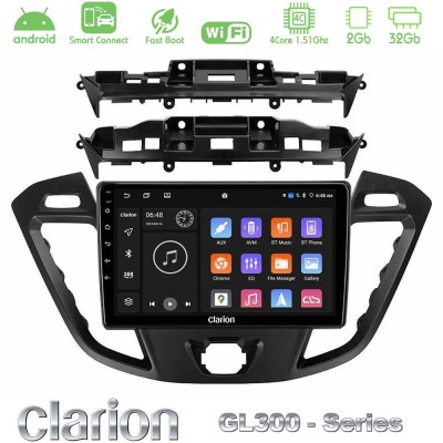 Clarion GL300 Series 4Core Android ClarionOS 2+32GB Ford Transit Custom/Tourneo Custom Navigation Multimedia Tablet 9" Με Carpla