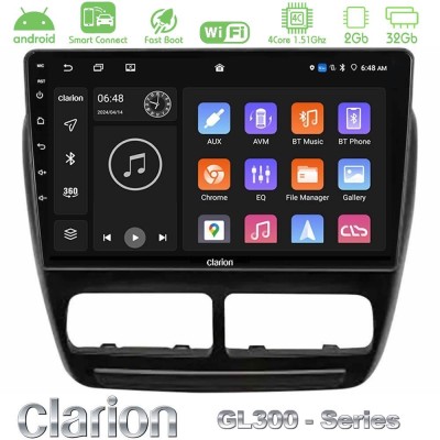 Clarion GL300 Series 4Core Android ClarionOS 2+32GB Fiat Doblo / Opel Combo 2010-2014 Navigation Multimedia Tablet 9" Με Carplay