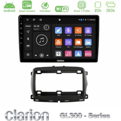Clarion GL300 Series 4Core Android ClarionOS 2+32GB Fiat 500 2016 Navigation Multimedia Tablet 9" Με Carplay & Android Auto