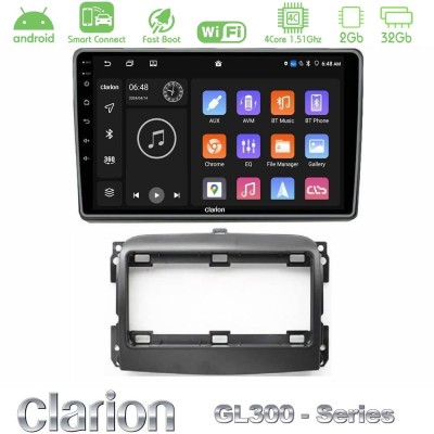 Clarion GL300 Series 4Core Android ClarionOS 2+32GB Fiat 500L Navigation Multimedia Tablet 10" Με Carplay & Android Auto