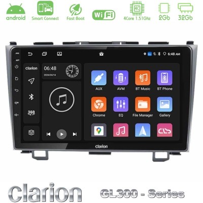 Clarion GL300 Series 4Core Android ClarionOS 2+32GB Honda CRV Navigation Multimedia Tablet 9" Με Carplay & Android Auto
