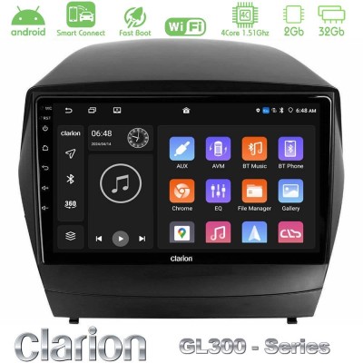 Clarion GL300 Series 4Core Android ClarionOS 2+32GB Hyundai IX35 Auto A/C Navigation Multimedia Tablet 9" Με Carplay & Android A