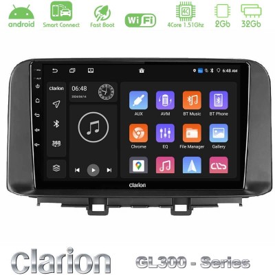Clarion GL300 Series 4Core Android ClarionOS 2+32GB Hyundai Kona 2018-2023 Navigation Multimedia Tablet 10" Με Carplay & Android