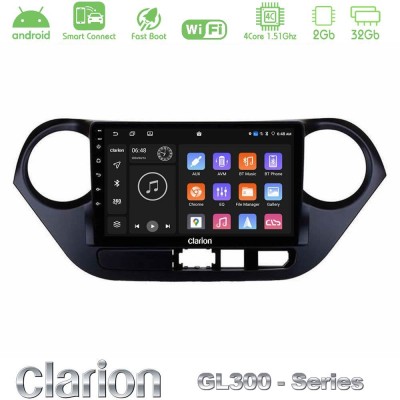 Clarion GL300 Series 4Core Android ClarionOS 2+32GB Hyundai i10 2014-2020 Navigation Multimedia Tablet 9" Με Carplay & Android A