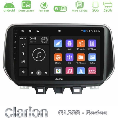 Clarion GL300 Series 4Core Android ClarionOS 2+32GB Hyundai ix35 Navigation Multimedia Tablet 10" Με Carplay & Android Auto