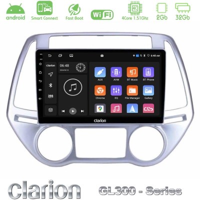 Clarion GL300 Series 4Core Android ClarionOS 2+32GB Hyundai i20 2012-2014 Navigation Multimedia Tablet 9" Με Carplay & Android A