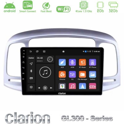 Clarion GL300 Series 4Core Android ClarionOS 2+32GB Hyundai Accent 2006-2011 Navigation Multimedia Tablet 9" Με Carplay & Androi