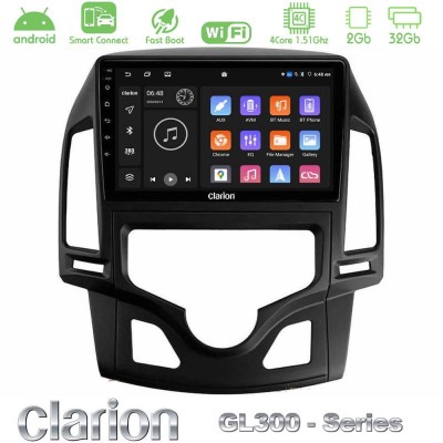 Clarion GL300 Series 4Core Android ClarionOS 2+32GB Hyundai i30 2007-2012 Auto A/C Navigation Multimedia Tablet 9" Με Carplay & 