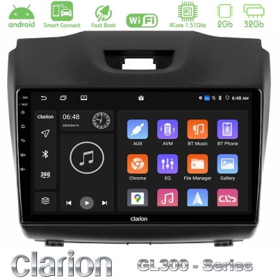 Clarion GL300 Series 4Core Android ClarionOS 2+32GB Isuzu D-MAX 2012-2019 Navigation Multimedia Tablet 9" Με Carplay & Android A