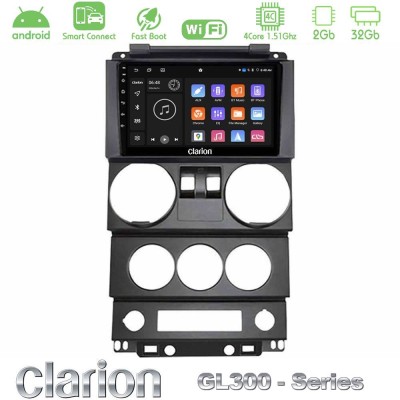 Clarion GL300 Series 4Core Android ClarionOS 2+32GB Jeep Wrangler 2Door 2008-2010 Navigation Multimedia Tablet 9" Με Carplay & A