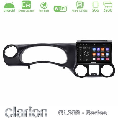 Clarion GL300 Series 4Core Android ClarionOS 2+32GB Jeep Wrangler 2011-2014 Navigation Multimedia Tablet 10" Με Carplay & Androi