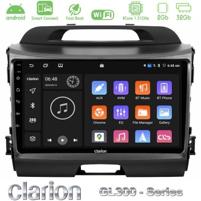 Clarion GL300 Series 4Core Android ClarionOS 2+32GB Kia Sportage Navigation Multimedia Tablet 9" Με Carplay & Android Auto