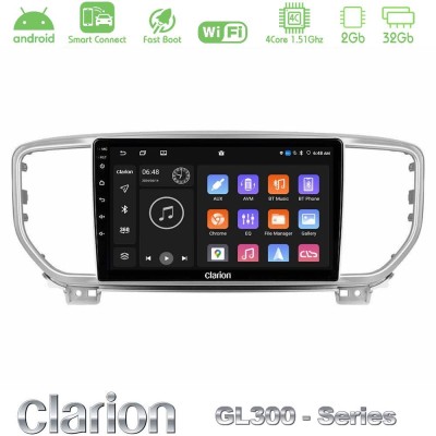 Clarion GL300 Series 4Core Android ClarionOS 2+32GB Kia Sportage 2018-2021 Navigation Multimedia Tablet 9" Με Carplay & Android 