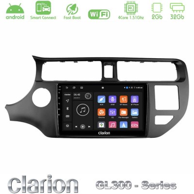 Clarion GL300 Series 4Core Android ClarionOS 2+32GB Kia Rio 2011-2015 Navigation Multimedia Tablet 9" Με Carplay & Android Auto