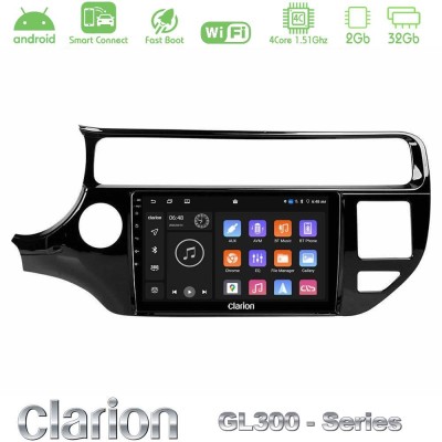 Clarion GL300 Series 4Core Android ClarionOS 2+32GB Kia Rio 2015-2017 Navigation Multimedia Tablet 9" Με Carplay & Android Auto