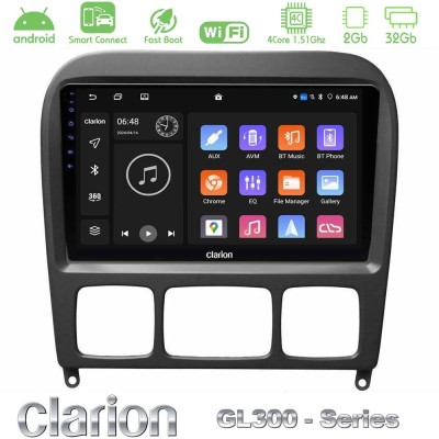 Clarion GL300 Series 4Core Android ClarionOS 2+32GB Mercedes S Class 1999-2004 (W220) Navigation Multimedia Tablet 9" Με Carplay