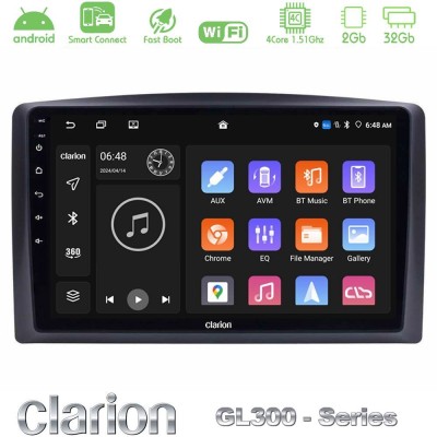 Clarion GL300 Series 4Core Android ClarionOS 2+32GB Mercedes Vito 2015-2021 Navigation Multimedia Tablet 10" Με Carplay & Androi