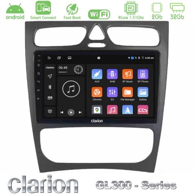 Clarion GL300 Series 4Core Android ClarionOS 2+32GB Mercedes C Class (W203) Navigation Multimedia Tablet 9" Με Carplay & Android