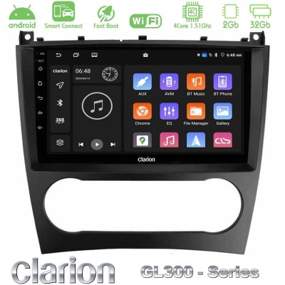 Clarion GL300 Series 4Core Android ClarionOS 2+32GB Mercedes W203 Facelift Navigation Multimedia Tablet 9" Με Carplay & Android 