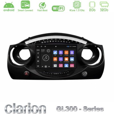 Clarion GL300 Series 4Core Android ClarionOS 2+32GB Mini Cooper R50 Navigation Multimedia Tablet 9" Με Carplay & Android Auto