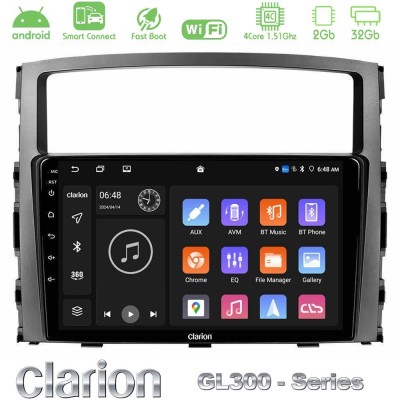 Clarion GL300 Series 4Core Android ClarionOS 2+32GB Mitsubishi Pajero 2008-2009 Navigation Multimedia Tablet 9" Με Carplay & And