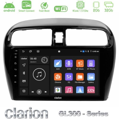 Clarion GL300 Series 4Core Android ClarionOS 2+32GB Mitsubishi Space Star 2013-2016 Navigation Multimedia Tablet 9" Με Carplay &