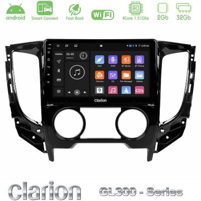 Clarion GL300 Series 4Core Android ClarionOS 2+32GB Mitsubishi L200 2016- & Fiat Fullback (Manual A/C) Navigation Multimedia Tab
