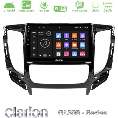 Clarion GL300 Series 4Core Android ClarionOS 2+32GB Mitsubishi L200 2016- & Fiat Fullback (Auto A/C) Navigation Multimedia Table