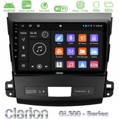 Clarion GL300 Series 4Core Android ClarionOS 2+32GB Mitsubishi Outlander/Citroen C-Crosser/Peugeot 4007 Navigation Multimedia Ta