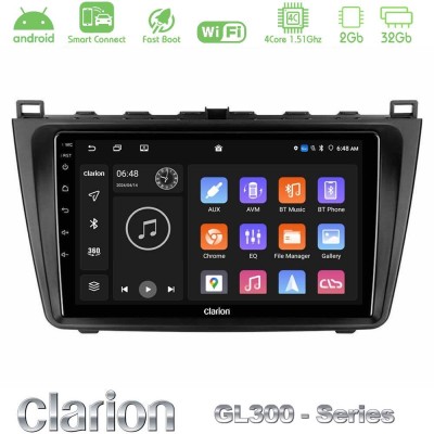 Clarion GL300 Series 4Core Android ClarionOS 2+32GB Mazda 6 2008-2012 Navigation Multimedia Tablet 9" Με Carplay & Android Auto