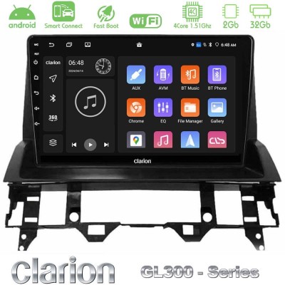 Clarion GL300 Series 4Core Android ClarionOS 2+32GB Mazda6 2002-2006 Navigation Multimedia Tablet 9" Με Carplay & Android Auto