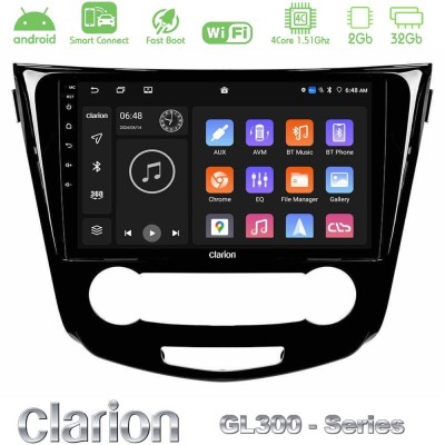Clarion GL300 Series 4Core Android ClarionOS 2+32GB Nissan Qashqai J11 (Manual A/C) Navigation Multimedia Tablet 10" Με Carplay 