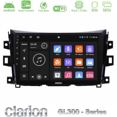 Clarion GL300 Series 4Core Android ClarionOS 2+32GB Nissan Navara NP300 Navigation Multimedia Tablet 9" Με Carplay & Android Aut