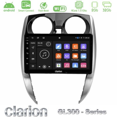 Clarion GL300 Series 4Core Android ClarionOS 2+32GB Nissan Note 2013-2018 Navigation Multimedia Tablet 10" Με Carplay & Android 