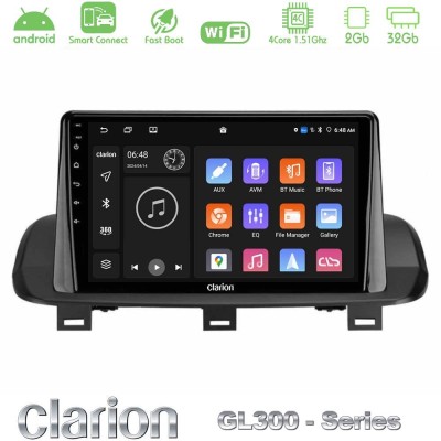 Clarion GL300 Series 4Core Android ClarionOS 2+32GB Nissan Qashqai J12 & X-Trail T33 Navigation Multimedia Tablet 10" Με Carplay
