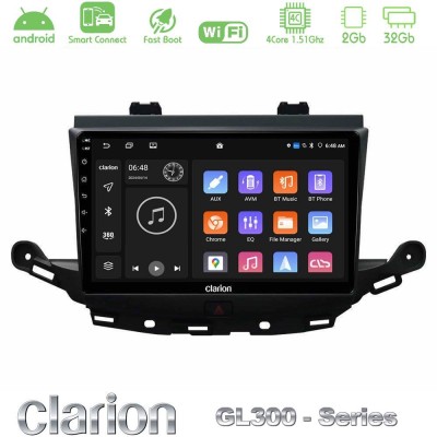 Clarion GL300 Series 4Core Android ClarionOS 2+32GB Opel Astra K 2015-2019 Navigation Multimedia Tablet 9" Με Carplay & Android 