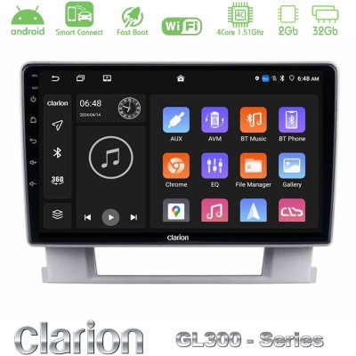 Clarion GL300 Series 4Core Android ClarionOS 2+32GB Opel Astra J 2010-2014 Navigation Multimedia Tablet 9" Με Carplay & Android 