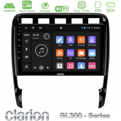Clarion GL300 Series 4Core Android ClarionOS 2+32GB Porsche Cayenne 2003-2010 Navigation Multimedia Tablet 9" Με Carplay & Andro