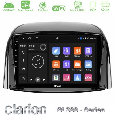 Clarion GL300 Series 4Core Android ClarionOS 2+32GB Renault Koleos 2007-2015 Navigation Multimedia Tablet 9" Με Carplay & Androi