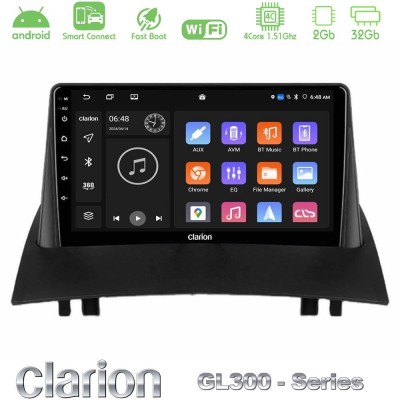 Clarion GL300 Series 4Core Android ClarionOS 2+32GB Renault Megane 2 2002-2008 Navigation Multimedia Tablet 9" Με Carplay & Andr