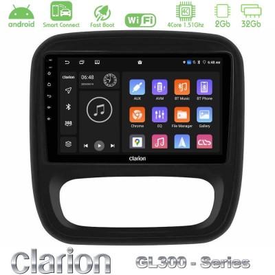 Clarion GL300 Series 4Core Android ClarionOS 2+32GB Renault/Nissan/Opel/Fiat Navigation Multimedia Tablet 9" Με Carplay & Androi