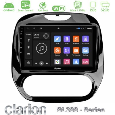 Clarion GL300 Series 4Core Android ClarionOS 2+32GB Renault Captur 2013-2019 (Manual AC) Navigation Multimedia Tablet 9" Με Carp