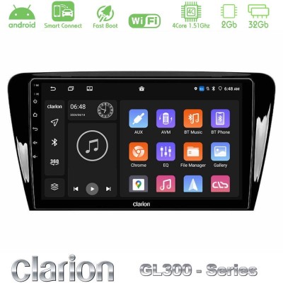 Clarion GL300 Series 4Core Android ClarionOS 2+32GB Skoda Octavia 7 Navigation Multimedia Tablet 10" Με Carplay & Android Auto