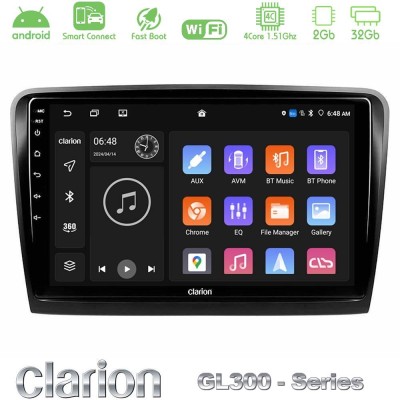 Clarion GL300 Series 4Core Android ClarionOS 2+32GB Skoda Superb 2008-2015 Navigation Multimedia Tablet 10" Με Carplay & Android