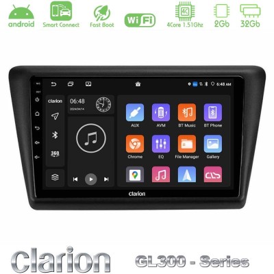 Clarion GL300 Series 4Core Android ClarionOS 2+32GB Skoda Rapid 2013-2017 Navigation Multimedia Tablet 9" Με Carplay & Android A