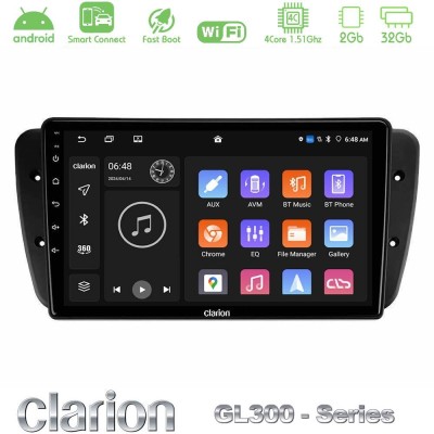 Clarion GL300 Series 4Core Android ClarionOS 2+32GB Seat Ibiza 2008-2012 Navigation Multimedia Tablet 9" Με Carplay & Android Au