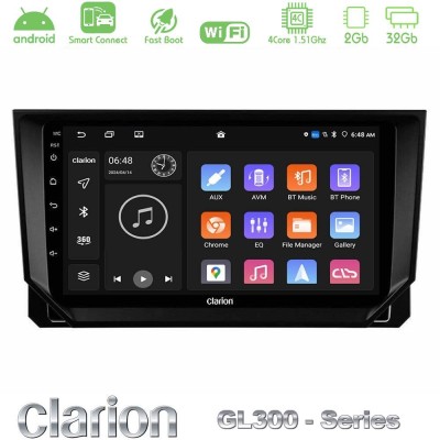 Clarion GL300 Series 4Core Android ClarionOS 2+32GB Seat Arona/Ibiza Navigation Multimedia Tablet 9" Με Carplay & Android Auto