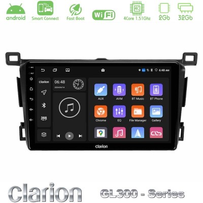 Clarion GL300 Series 4Core Android ClarionOS 2+32GB Toyota RAV4 2013-2018 Navigation Multimedia Tablet 9" Με Carplay & Android A