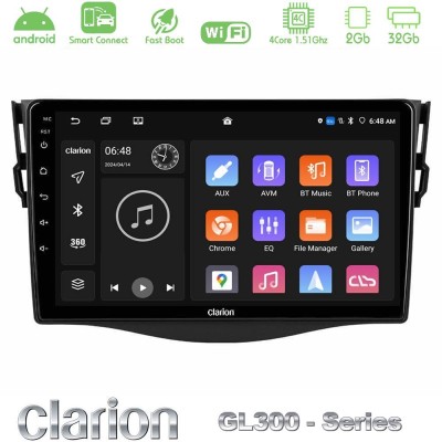Clarion GL300 Series 4Core Android ClarionOS 2+32GB Toyota RAV4 Navigation Multimedia Tablet 9" Με Carplay & Android Auto