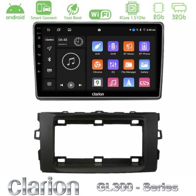 Clarion GL300 Series 4Core Android ClarionOS 2+32GB Toyota Auris 2013-2016 Navigation Multimedia Tablet 10" Με Carplay & Android